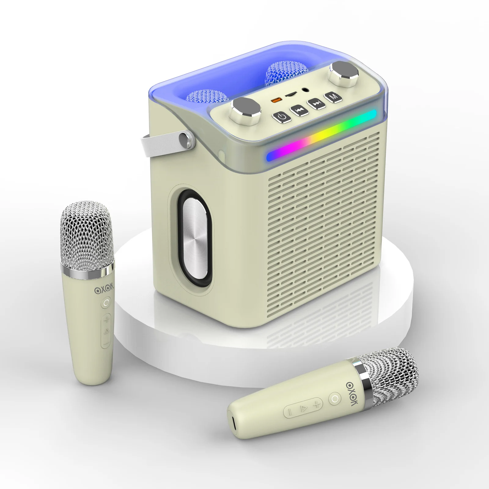P5E portable karaoke speaker with wired microphone